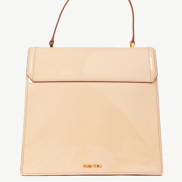Miu Miu Gemma Vernice Leather Top-Handle Flap Bag - Picture 4 of 13